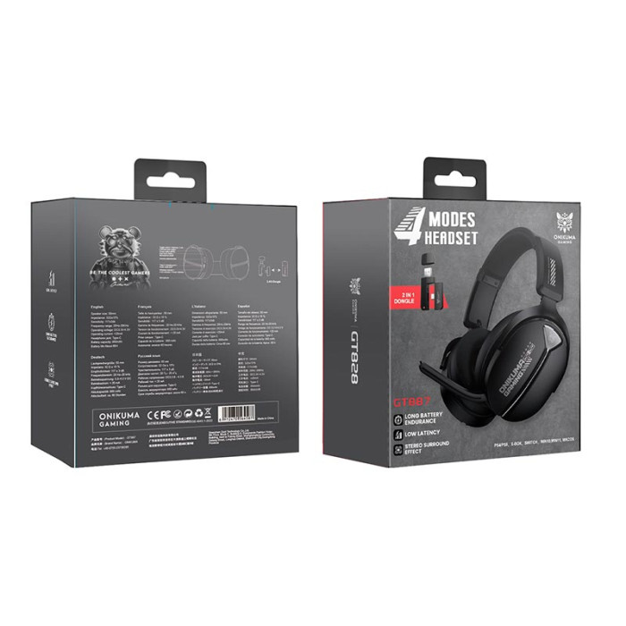 Беспроводные игровые наушники Onikuma GT887 Black