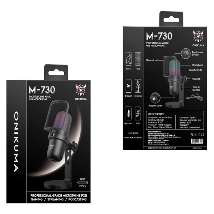 Мікрофон до комп'ютера Onikuma M730 Black