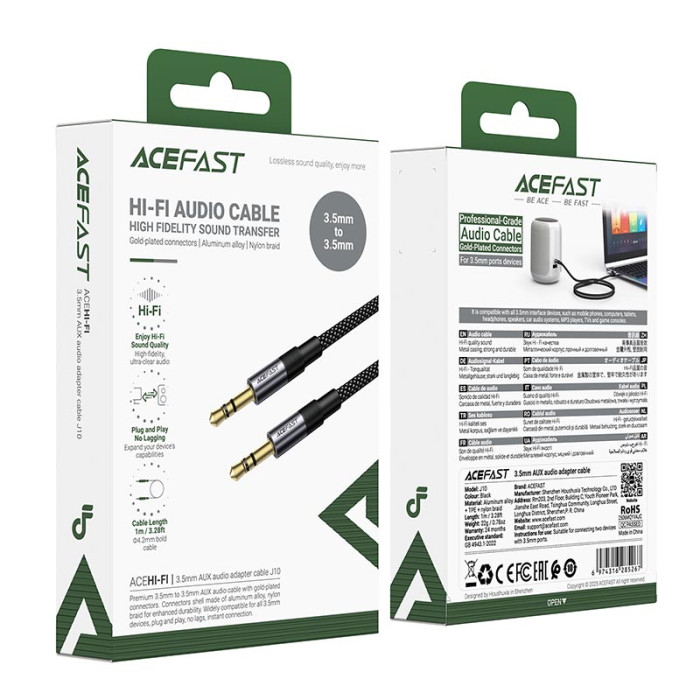 Кабель ACEFAST AUX J10 1m Black