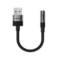 Перехідник ACEFAST J13 USB to AUX 3.5 mm Black