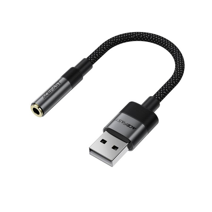 Перехідник ACEFAST J13 USB to AUX 3.5 mm Black