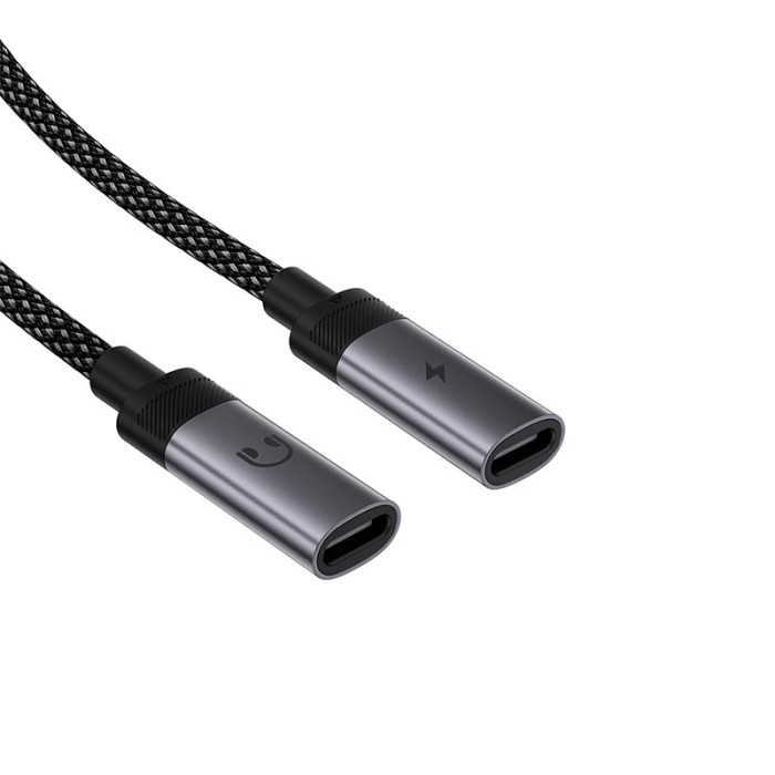 Переходник 2 в 1 ACEFAST J14 2 x Type-C / 60W / 3A / 0.17m, Black