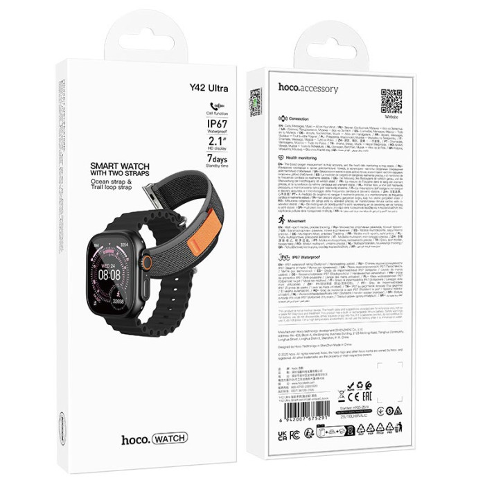 Смарт-годинник HOCO Y42 Ultra Black