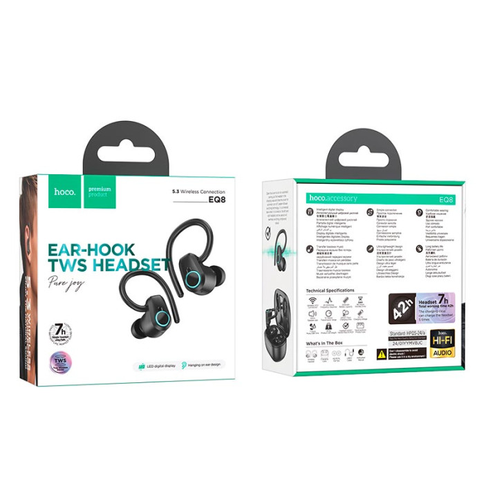 Вакуумні навушники TWS HOCO EQ8 Black