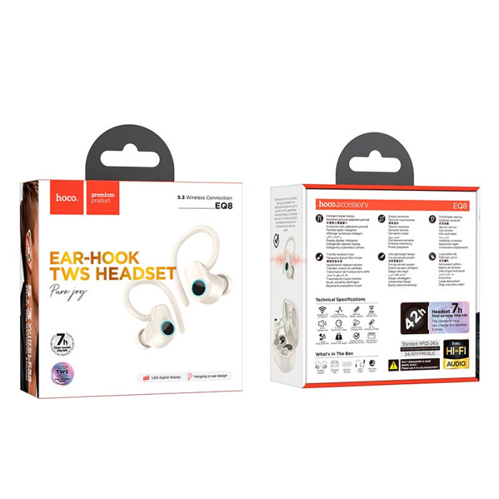 Вакуумные наушники TWS HOCO EQ8 White