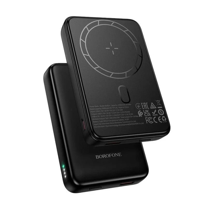 Повербанк BOROFONE BJ82A 10000mAh, Type-C / USB / 20W / 2A, Black