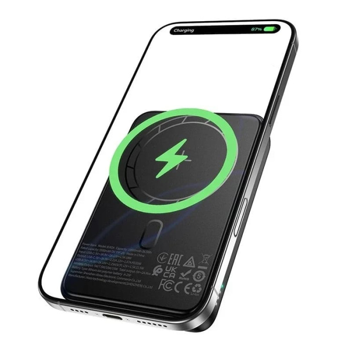 Повербанк BOROFONE BJ82A 10000mAh, Type-C / USB / 20W / 2A, Black