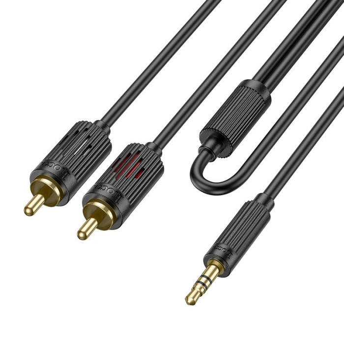 Кабель HOCO UPA28 Aux / 2 x RCA 1.5m Black
