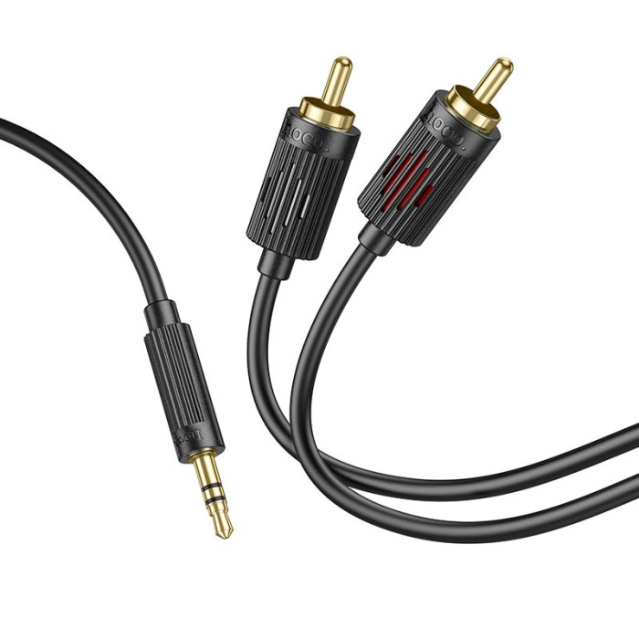 Кабель HOCO UPA28 Aux / 2 x RCA 1.5m Black