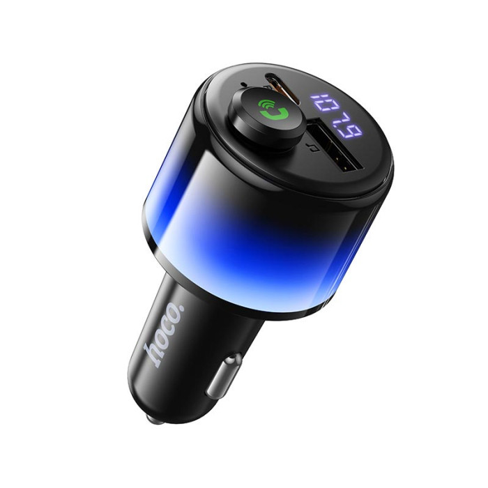 FM модулятор HOCO E166 BT6.0 USB / Type-C / PD / QC / 42W / 2.4A, Black