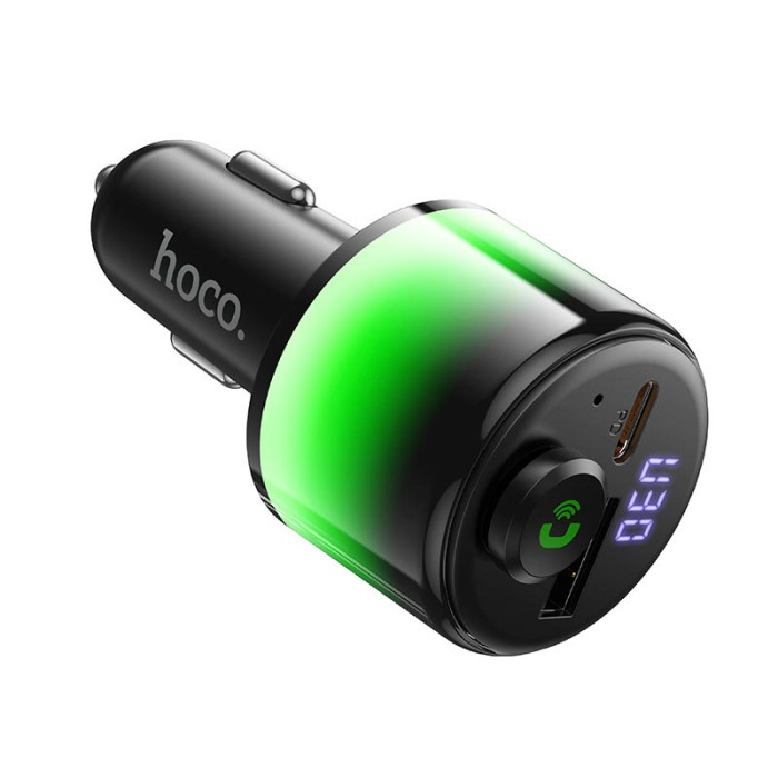 FM модулятор HOCO E166 BT6.0 USB / Type-C / PD / QC / 42W / 2.4A, Black