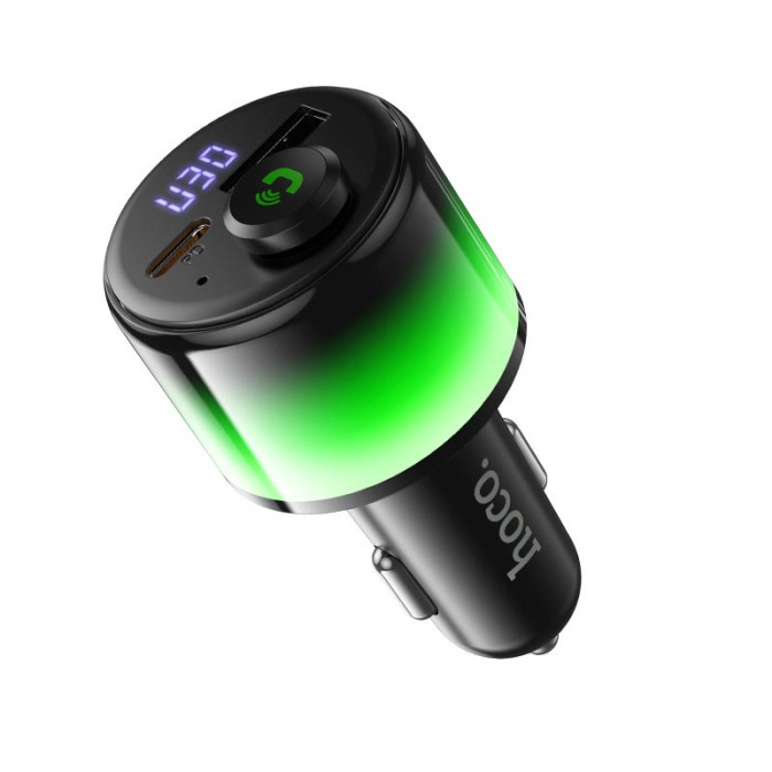 FM модулятор HOCO E166 BT6.0 USB / Type-C / PD / QC / 42W / 2.4A, Black