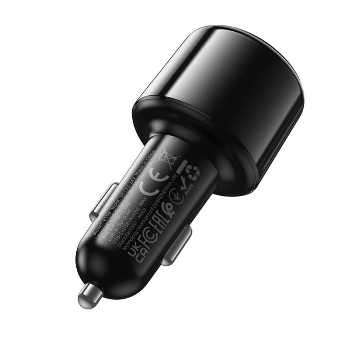 FM модулятор HOCO E166 BT6.0 USB / Type-C / PD / QC / 42W / 2.4A, Black