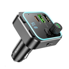 FM модулятор BOROFONE BC53 2USB / 1Type-C / PD / QC / 20W / 3.0 A, BT5.0 Black