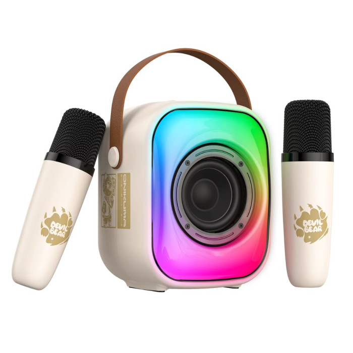 Караоке-колонка Onikuma L7 BT5.3 TF / USB / AUX / RGB, 5W, 5 год Beige