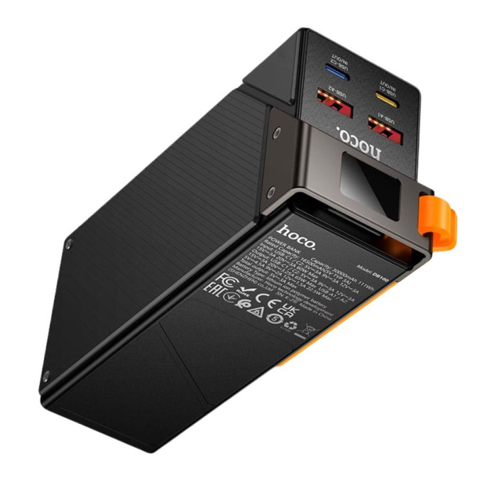 Повербанк HOCO DB100 30000mAh, 2 х Type-C / 2 х USB / PD/QC, 65W / 4.5A Black