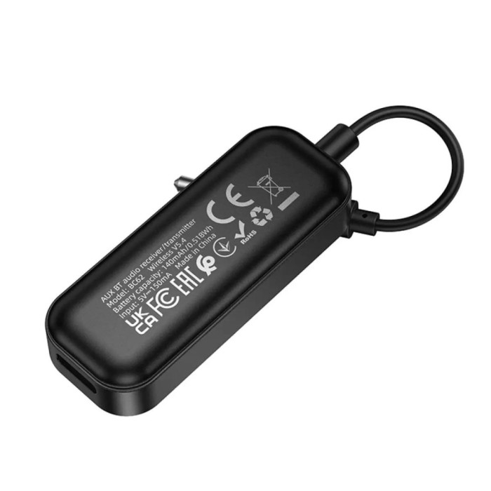 Аудіоадаптер Borofone BC62 AUX / BT5.4 Black