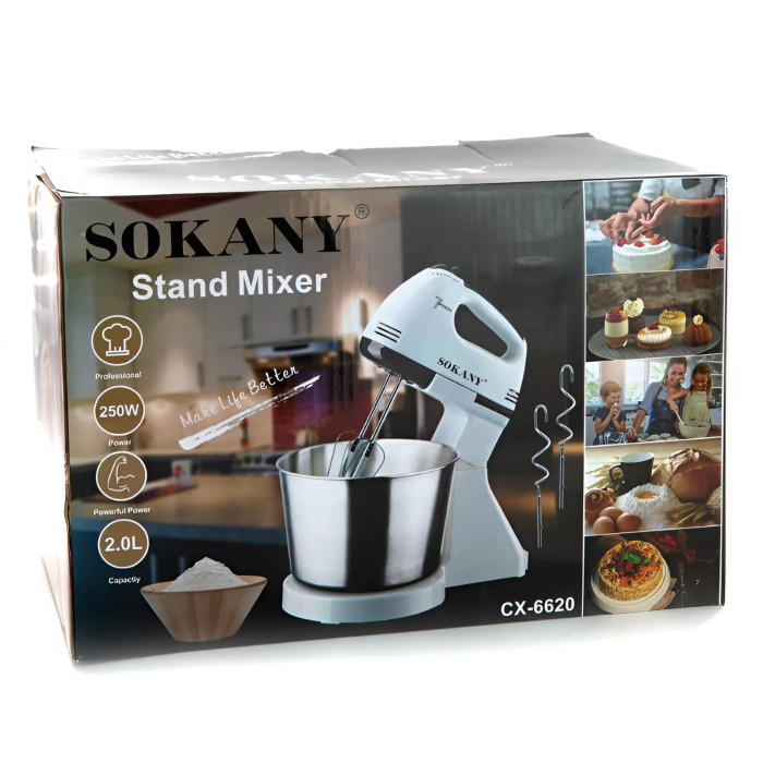 Миксер с чашей Sokany CX-6620 250W White