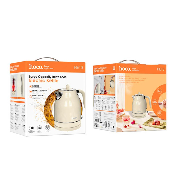 Електрочайник Hoco HE10 1.7 л, 2200W White
