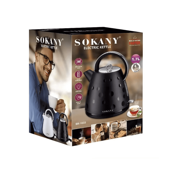 Электрочайник Sokany SK-1033 1.7 л, 1850W Black