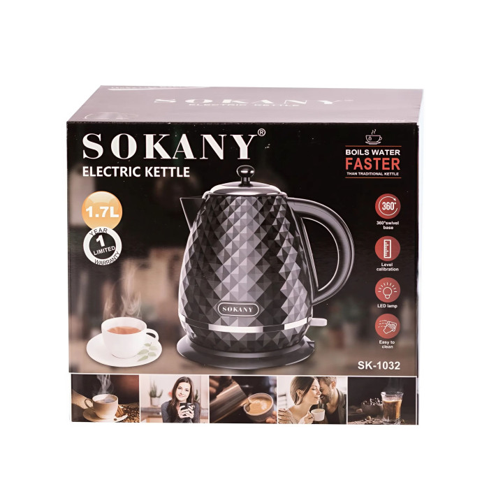 Электрочайник Sokany SK-1032 1.7 л, 2200W White