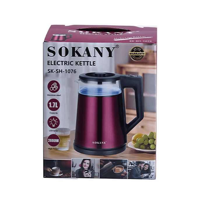 Электрочайник Sokany SK-SH1076 1.7 л, 2000W Black