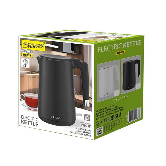 Электрочайник Maestro MR-026 1.7 л, 2200W White