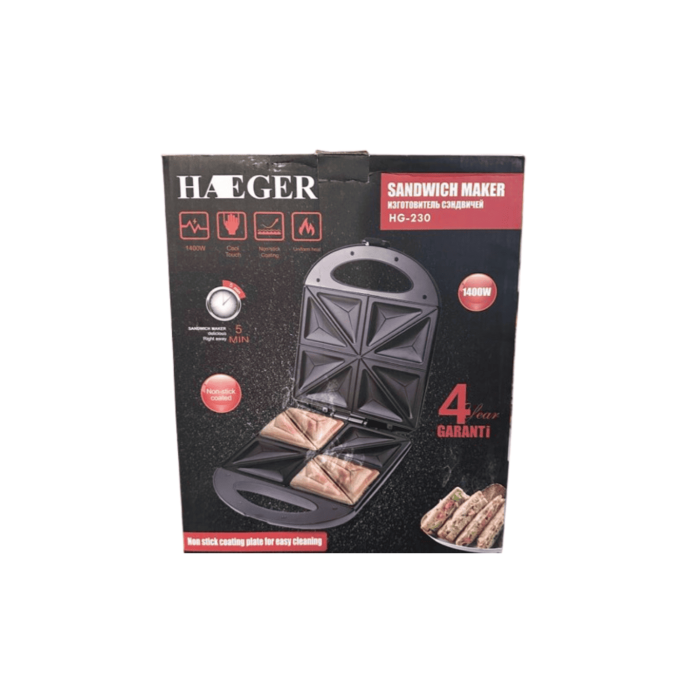 Бутербродница HAEGER HG-230 1400W Black