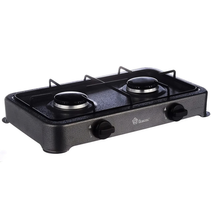 Плита газова настільна Domotec MS-6602 2 х 2,2 кВт Silver