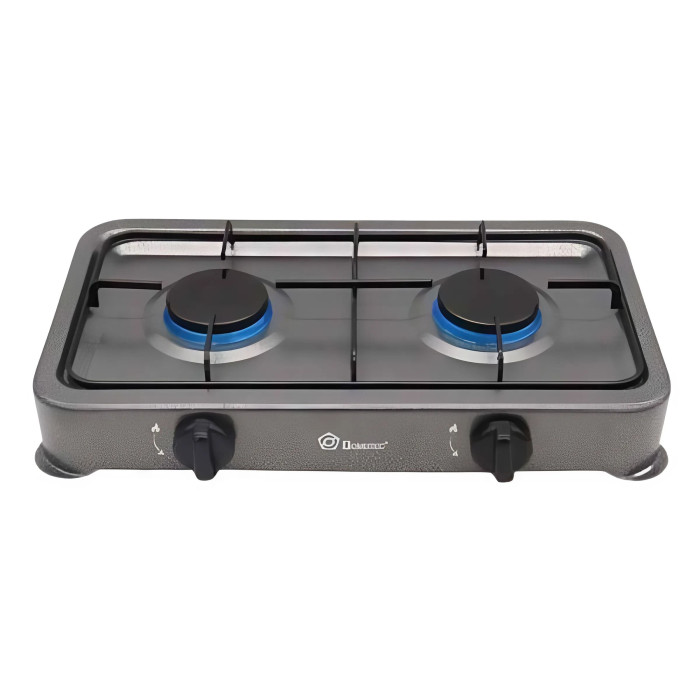 Плита газова настільна Domotec MS-6602 2 х 2,2 кВт Silver
