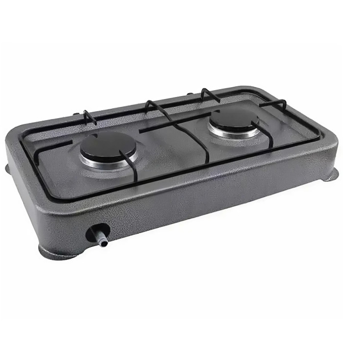 Плита газова настільна Domotec MS-6602 2 х 2,2 кВт Silver