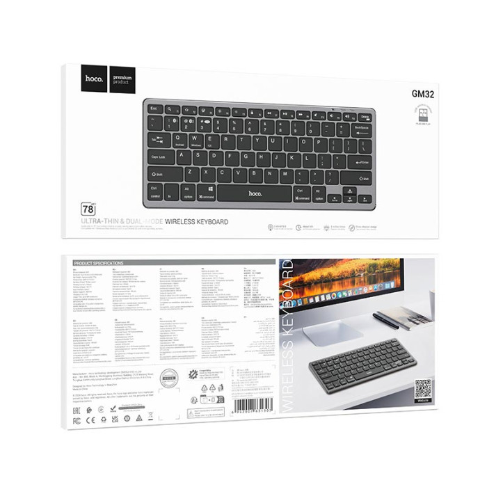 Клавиатура беспроводная Hoco GM32 Silver