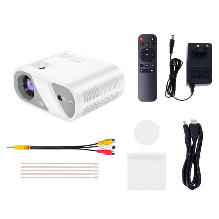 Проектор Hoco DT1 Wi-Fi / AV / BT5.0 / 2.4G / 5G / 720p, White