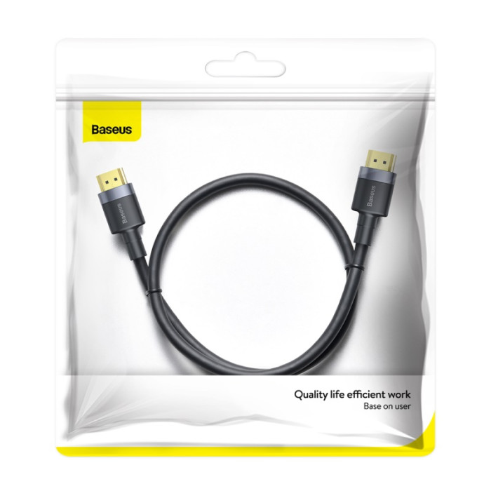 Кабель HDMI BASEUS (CADKLF-E01) 4K/2K/HDMI 2.0, 1m Black