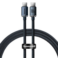 Кабель Baseus Type-C to Type-C Crystal Shine Series 100W 1.2m Black
