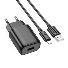 Кабель та блочок Hoco C134A USB to Lightning 12W 1m Black
