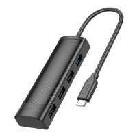 Перехідник 4 в 1 HOCO HB41 0.2m Black