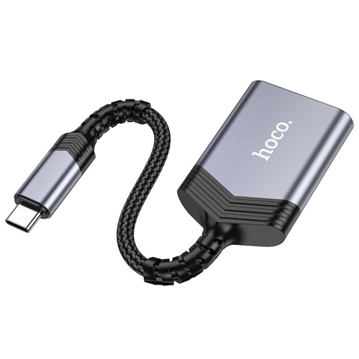 Перехідник 2 в 1 HOCO UA25 Type-C to SD/TF Grey