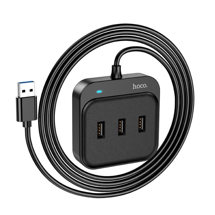 Перехідник 4 в 1 HOCO HB31 1.2m Black