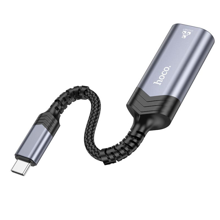 Перехідник Hoco UA26 Type-C to RJ45 1000 Мбіт Silver