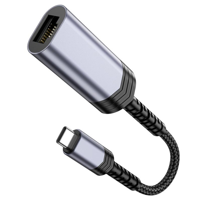 Перехідник Hoco UA26 Type-C to RJ45 1000 Мбіт Silver
