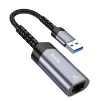 Перехідник Hoco UA26 USB to RJ45 1000 Мбіт Silver