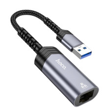 Перехідник Hoco UA26 USB to RJ45 1000 Мбіт Silver