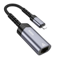Перехідник Hoco UA26 Lightning to RJ45 100 Мбіт Silver