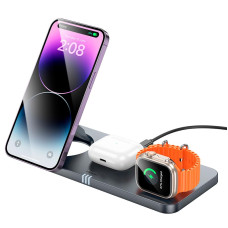 Зарядна док-станція 3 в 1 HOCO CQ22 15W Silver