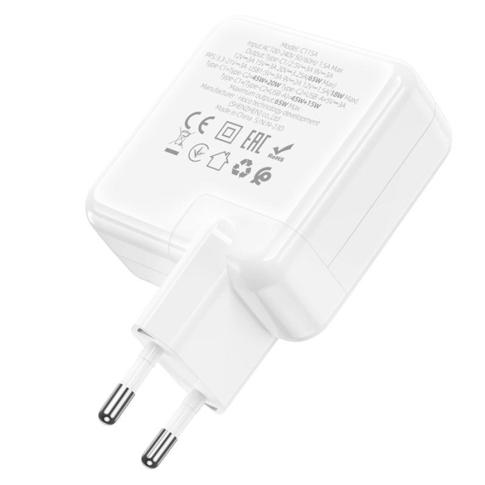 Мережевий зарядний пристрій Hoco C115A 65W White