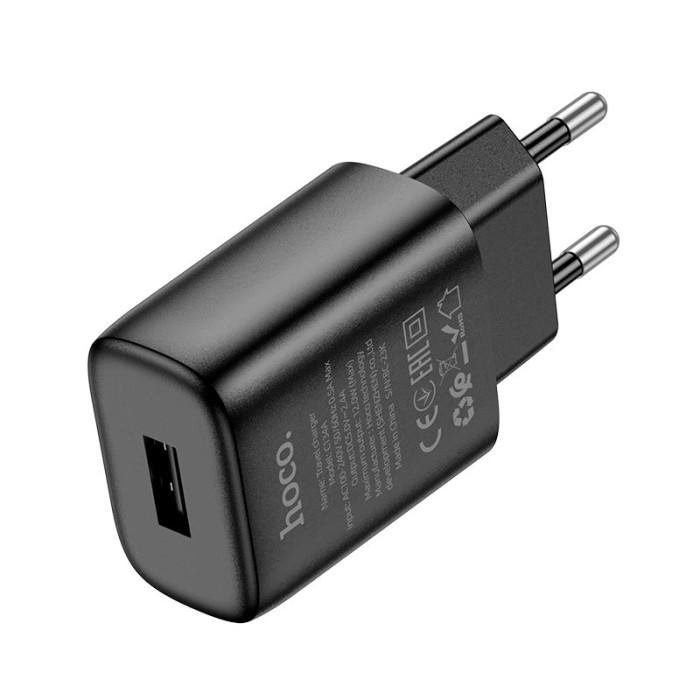 Мережевий зарядний пристрій Hoco C134A 12W Black