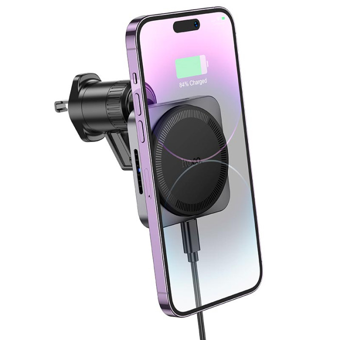 Автомобильный держатель с беспроводной зарядкой HOCO HW15 15W Black