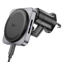 Автомобільний тримач з бездротовою зарядкою HOCO HW15 15W Black