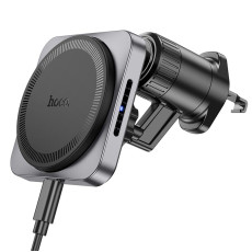 Автомобільний тримач з бездротовою зарядкою HOCO HW15 15W Black